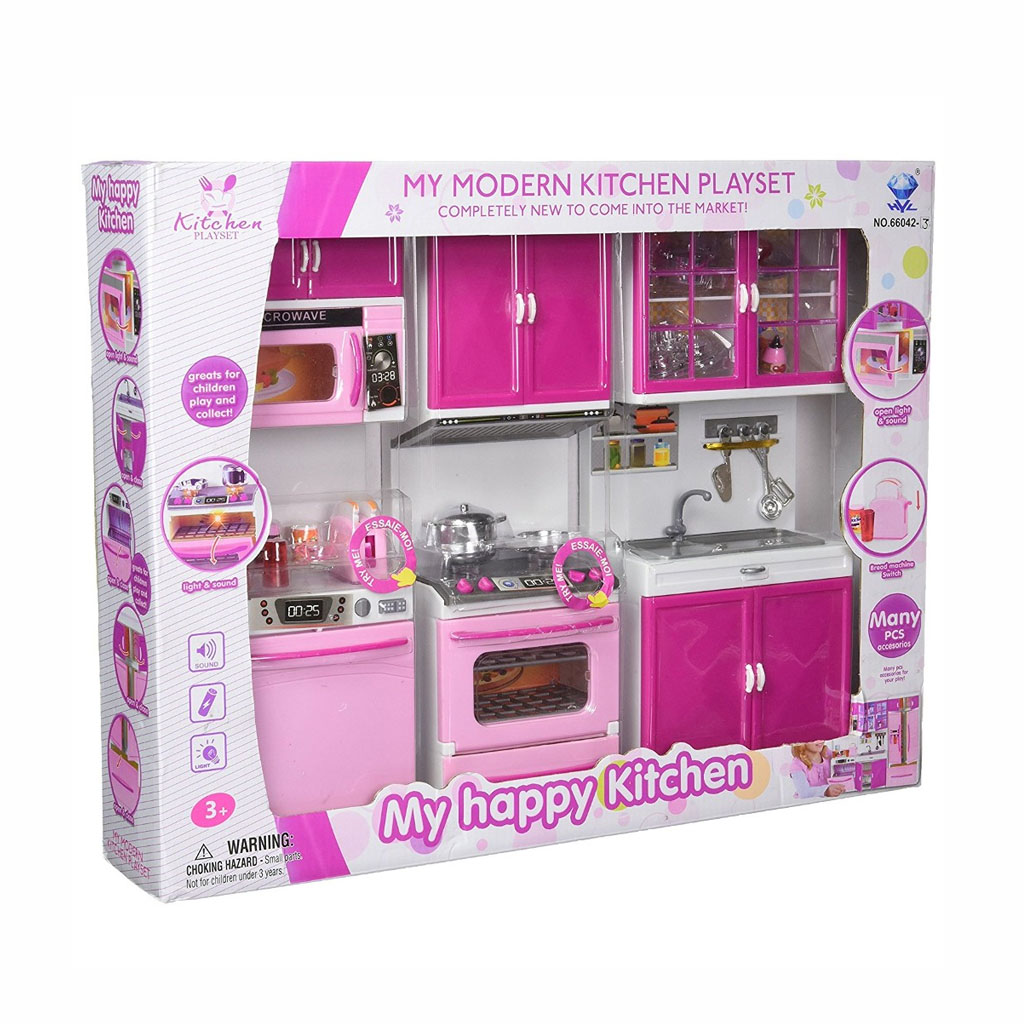 My Happy Kitchen Sesli Işıklı Oyuncak 3'lü Mutfak Seti